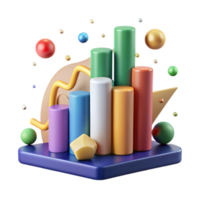 elegant creative Bar Graph Showing Environmental Data Isolated Element high quality png
