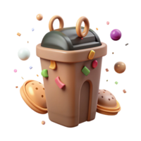 serene modern Compost Bin Front View Cutout Transparent Background high resolution png