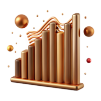 stunning abstract Bronze Line Break Chart Element Isolated with Vertical Lines detailed png