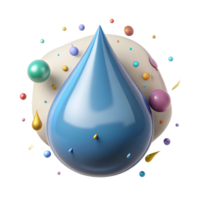 vibrant artistic Clean Water Drop Isolated with Realistic Lighting authentic png