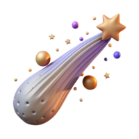 vibrant minimalist Comet with Long Tail Isolated on Transparent Background high resolution png