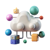 vibrant abstract Cloud Computing Network Diagram Transparent Background png