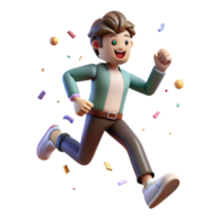 serene abstract D Animated Character Running Pose Isolated original png