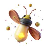 vibrant abstract Firefly Light Isolated on Transparent Background png