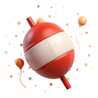 dramatic artistic Bobber Cutout Transparent Background Red and White genuine png