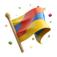 beautiful classic Colorful National Flag Isolated with Soft Shadow genuine png