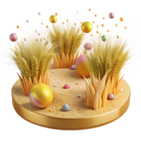 serene classic Grassland Habitat Scene Transparent Background Yellow Grass high quality png