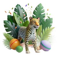 magnificent modern Jaguar Hiding in Shrinking Jungle Transparent Background exclusive png