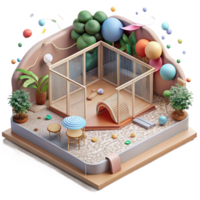 stunning modern High Angle View of Zoo Enclosure Transparent Background high resolution png