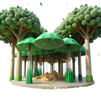 dramatic creative Green Forest Canopy with Sunlight Filtering Through Transparent Background professional png