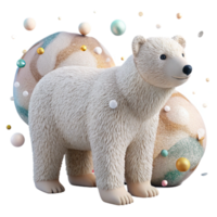 beautiful minimalist Polar Bear Silhouette with Soft White Fur Texture on Transparent Background high resolution png