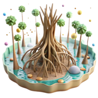 extraordinary modern Mangrove Roots in Shallow Water Isolated Element authentic png