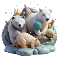 beautiful abstract Hibernating Animals Facing Climate Challenges Isolated Close Up View exclusive png