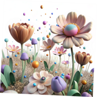 stunning artistic Native Wildflower Field in Full Bloom Transparent Background exclusive png