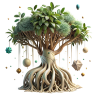 vibrant classic Mangrove Tree with Aerial Roots Isolated Element authentic png