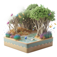 beautiful modern Mangrove Forest Edge Cutout with Clear Water Visibility png