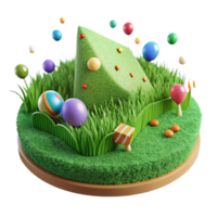 vibrant modern Green Grass Field Scenic View Cutout high resolution png