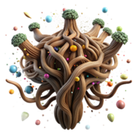 elegant creative Native Tree Roots Intricate Network Isolated high resolution png