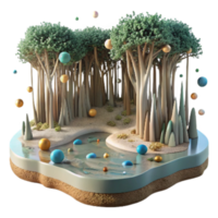 serene classic Mangrove Forest at Low Tide Isolated Transparent high quality png