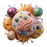 vibrant minimalist Microscopic View of Pathogen Transfer Isolated high resolution png