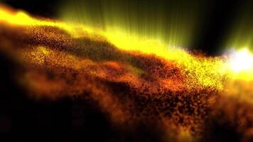 Abstraction of virtual waves in gold color, creating a pleasant calming background. Like music transformed into matter. video