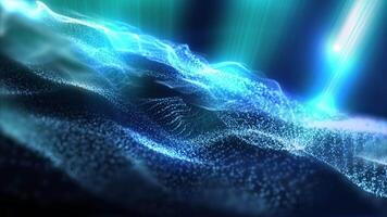 An abstraction of virtual waves in blue, creating a pleasant, calming background. Like music transformed into matter. video
