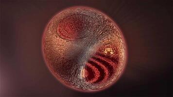 The beautiful, silvery sphere is filled with a moving plasma structure that carries something alive and fantastic within it. video
