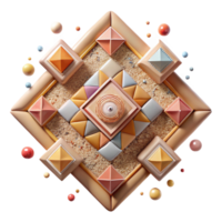 elegant artistic Historical Mosaic Tile Transparent Background with Geometric Pattern premium png