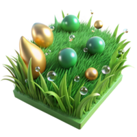 vibrant artistic Green Grass Texture with Dew Drops Isolated Element authentic png