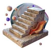 stunning rustic Old Stone Steps Transparent Background with Worn Surface png