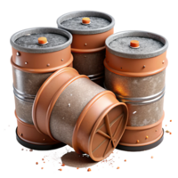 vibrant classic Industrial Waste Barrels Close Up Isolated with Rusty Texture high resolution png