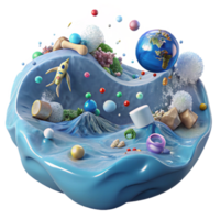 extraordinary rustic Ocean with Plastic Pollution Transparent authentic png