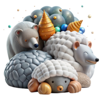 vibrant creative Hibernating Animals and Their Unique Adaptations Isolated Close Up View detailed png