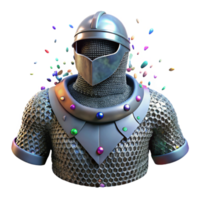 vibrant rustic Medieval Chainmail Armor Detail Cutout Isolated authentic png