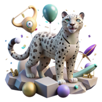 extraordinary minimalist Low Light Drone Filming Snow Leopard Isolated original png