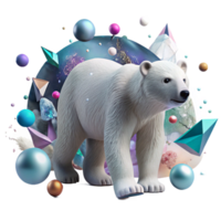 impressive abstract Polar Bear Walking Towards Camera Cutout high quality png