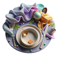 extraordinary rustic Place Setting with Plate and Cutlery Transparent high quality png