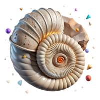serene abstract Preserved Artifact Fossil Shell Isolated high quality png