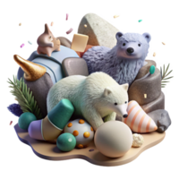 elegant modern Hibernating Animals and Climate Adaptation Isolated Close Up View png