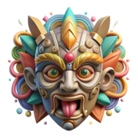 elegant vintage Graffiti Tribal Mask Design Cutout with Intricate Carvings detailed png