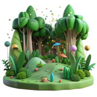 beautiful minimalist Lush Green Forest Panorama Transparent Background png