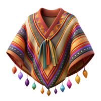 stunning rustic Peruvian Poncho with Intricate Patterns Isolated authentic png