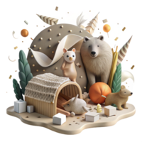 elegant rustic Protecting Hibernating Animals Through Conservation Efforts Cutout Naturalistic Style original png