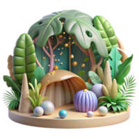 serene rustic Rainforest Canopy Layers Cutout detailed png
