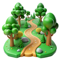 stunning modern Green Forest Path Top View Cutout Element high quality png
