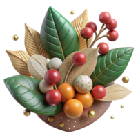 wonderful abstract Native Shrub with Berries in Rewilded Area Isolated authentic png