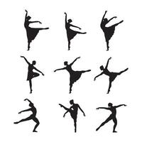 A group of dancer outlines against a white background vector
