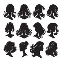 Stylish silhouette set of Barbie characters on white backdrop vector