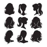 Barbie silhouette collection displayed against a white background vector