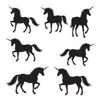 Unicorn silhouette bundle displayed on a white backdrop vector